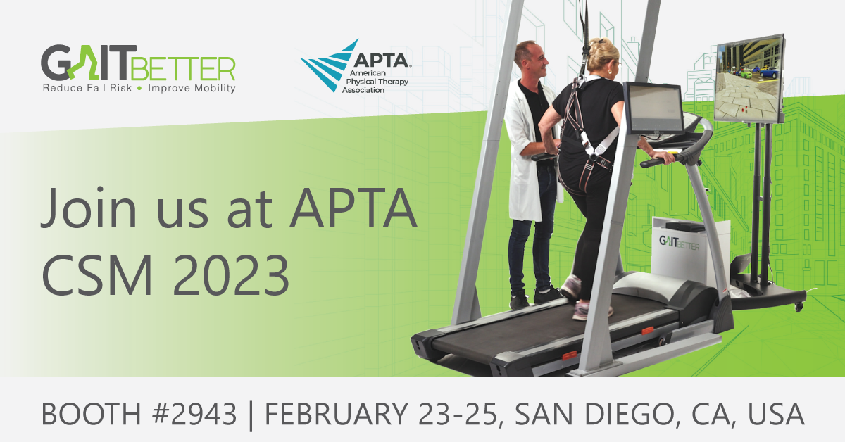 Meet us at APTA CSM 2023. Schedule a meeting with GaitBetter